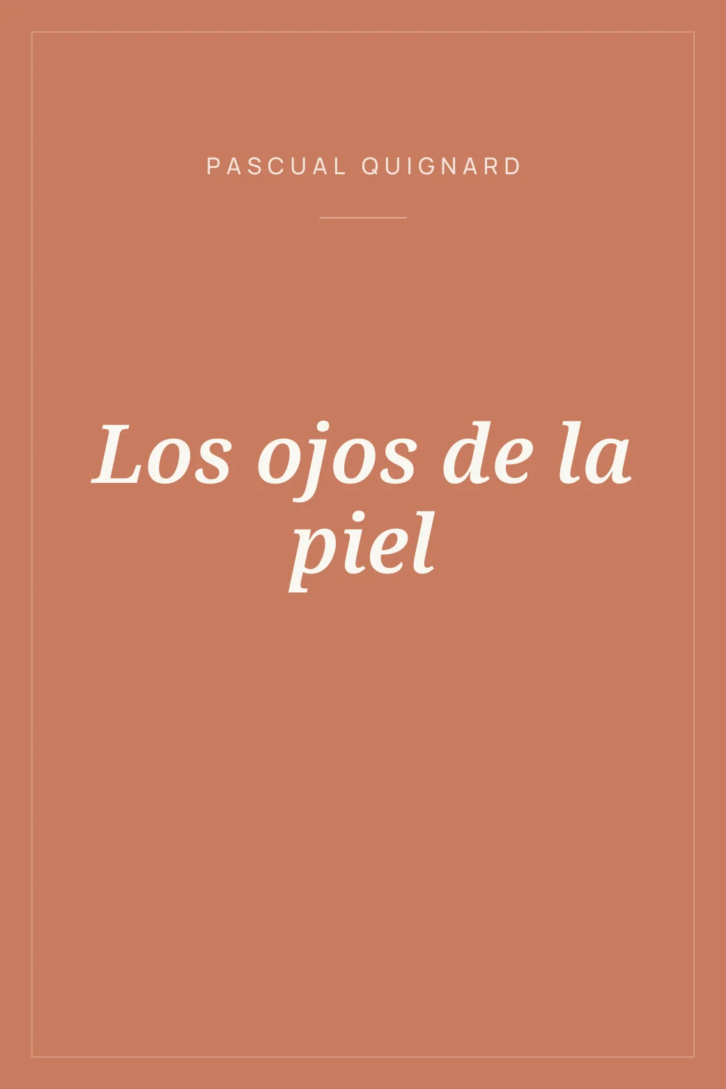 Portada de Los ojos de la piel
