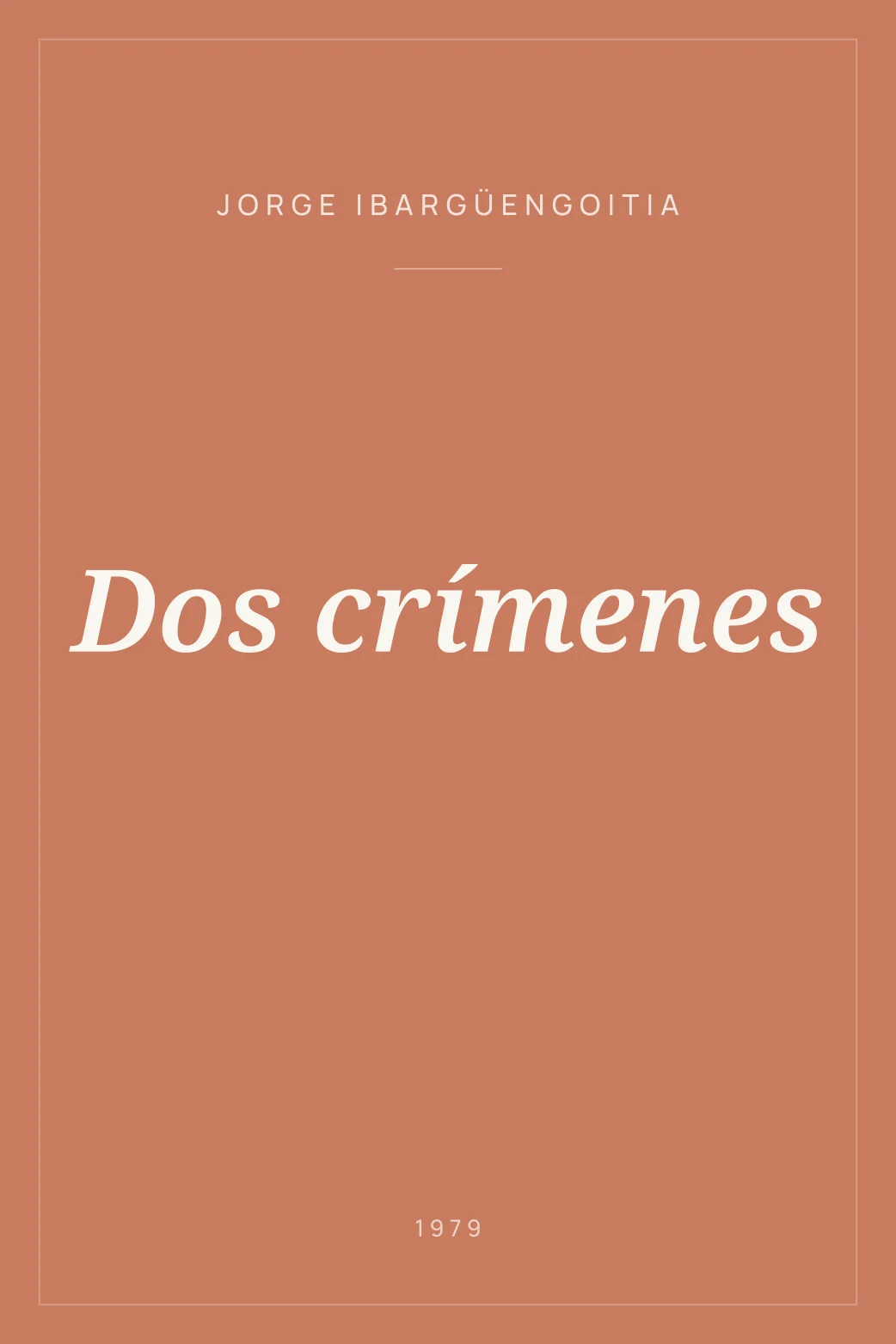 Portada de Dos crímenes