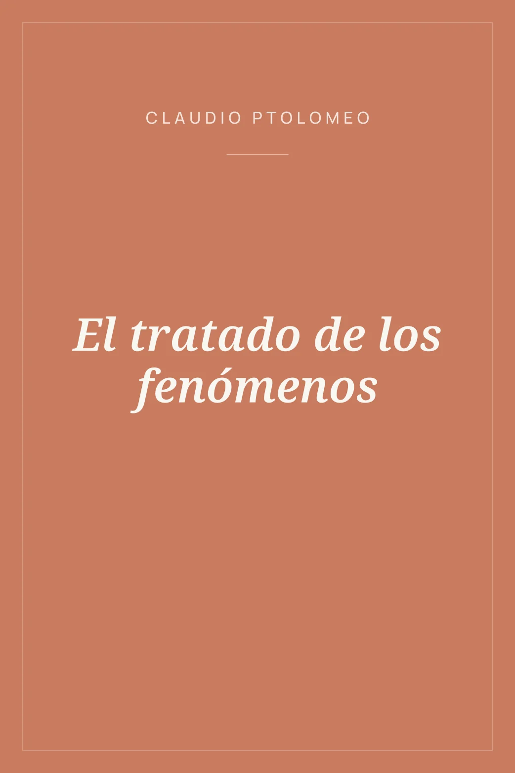 Portada de El tratado de los fenómenos