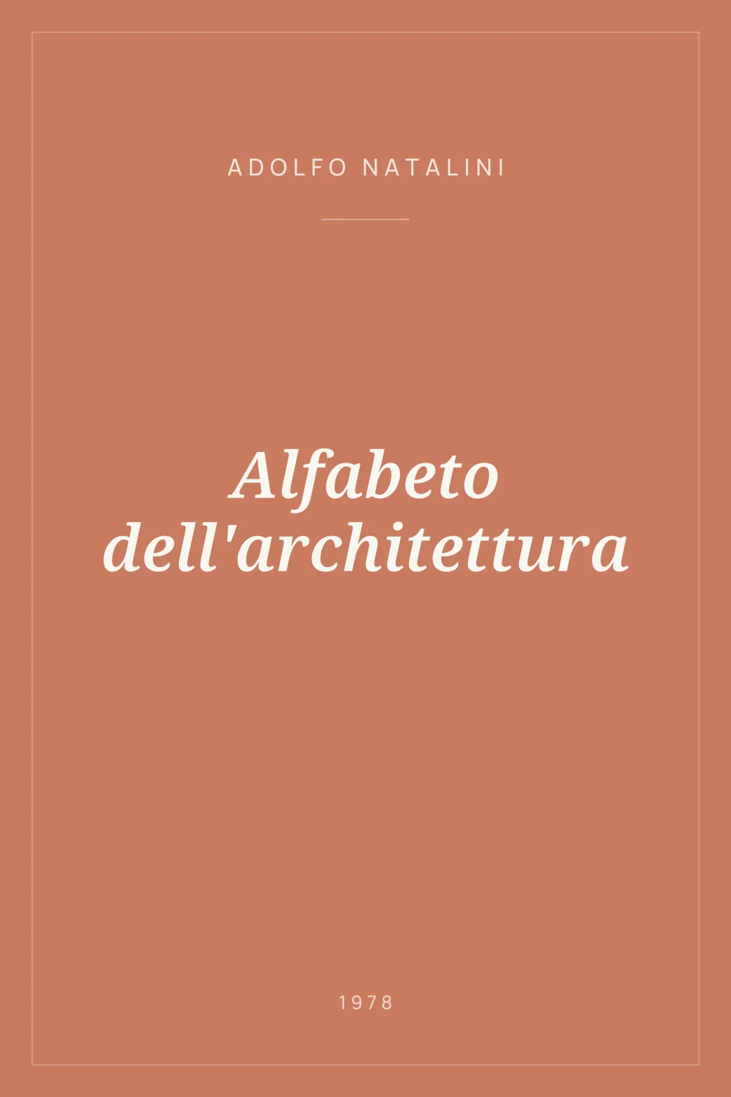 Portada de Alfabeto dell'architettura