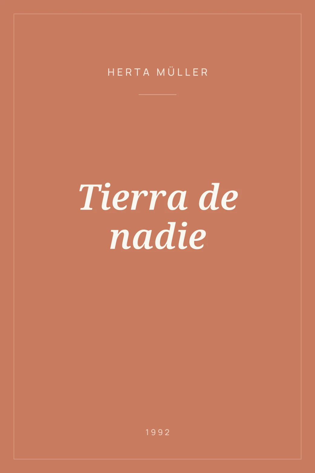 Portada de Tierra de nadie