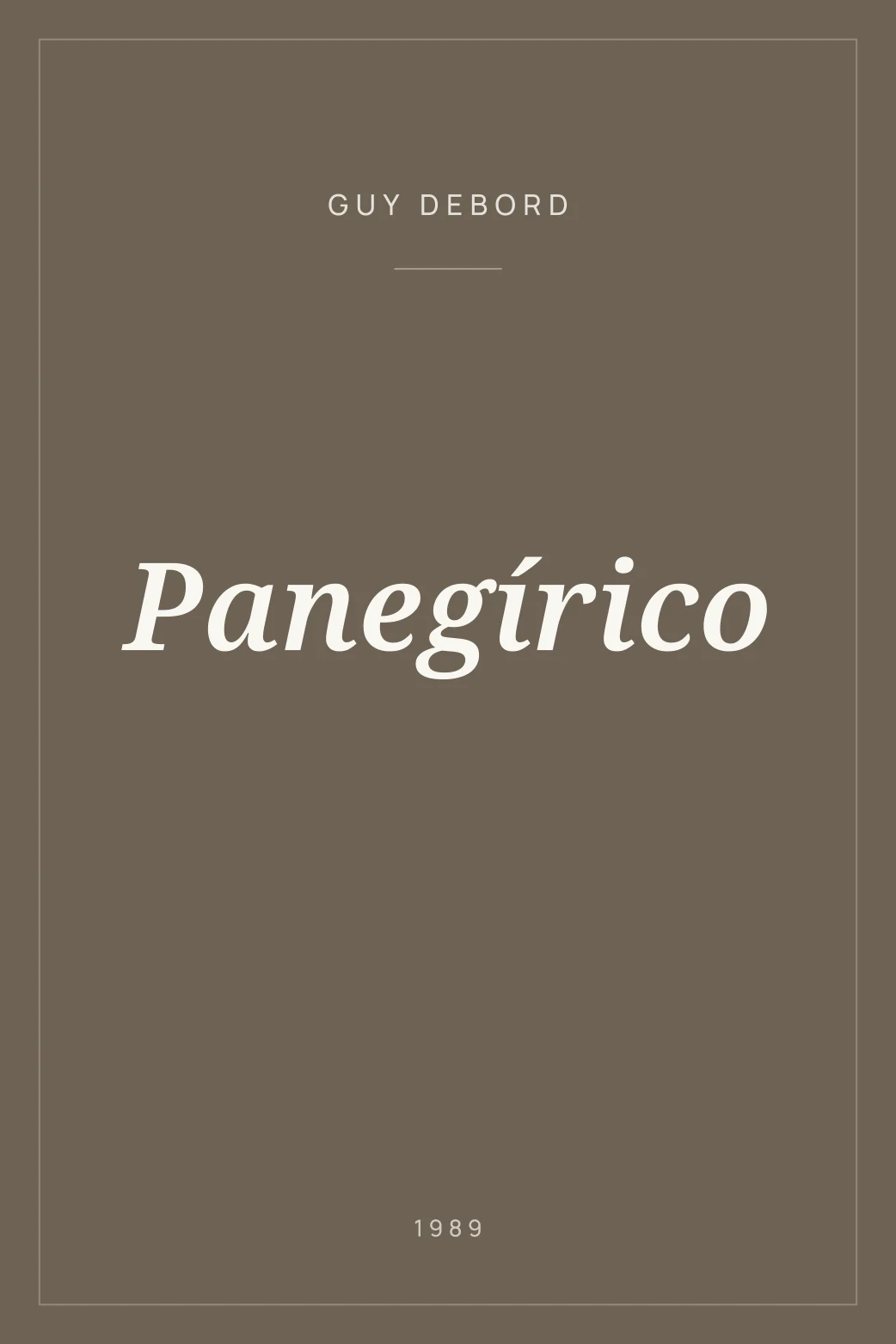 Portada de Panegírico