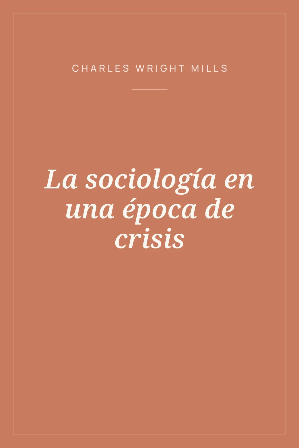 Portada de La sociología en una época de crisis