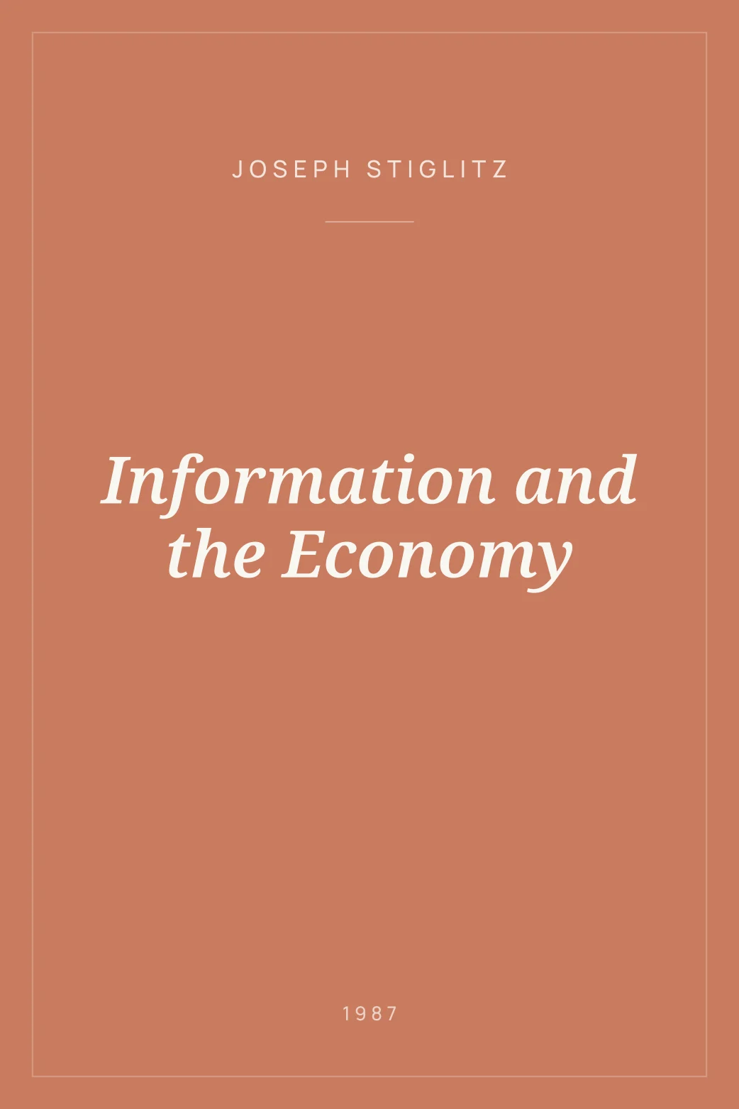 Portada de Information and the Economy