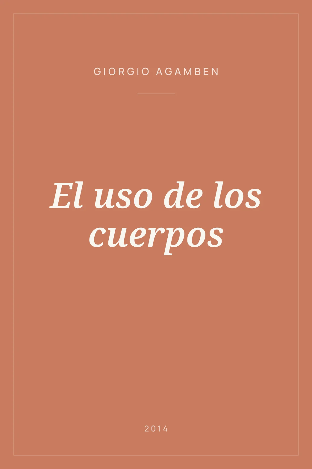 Portada de El uso de los cuerpos