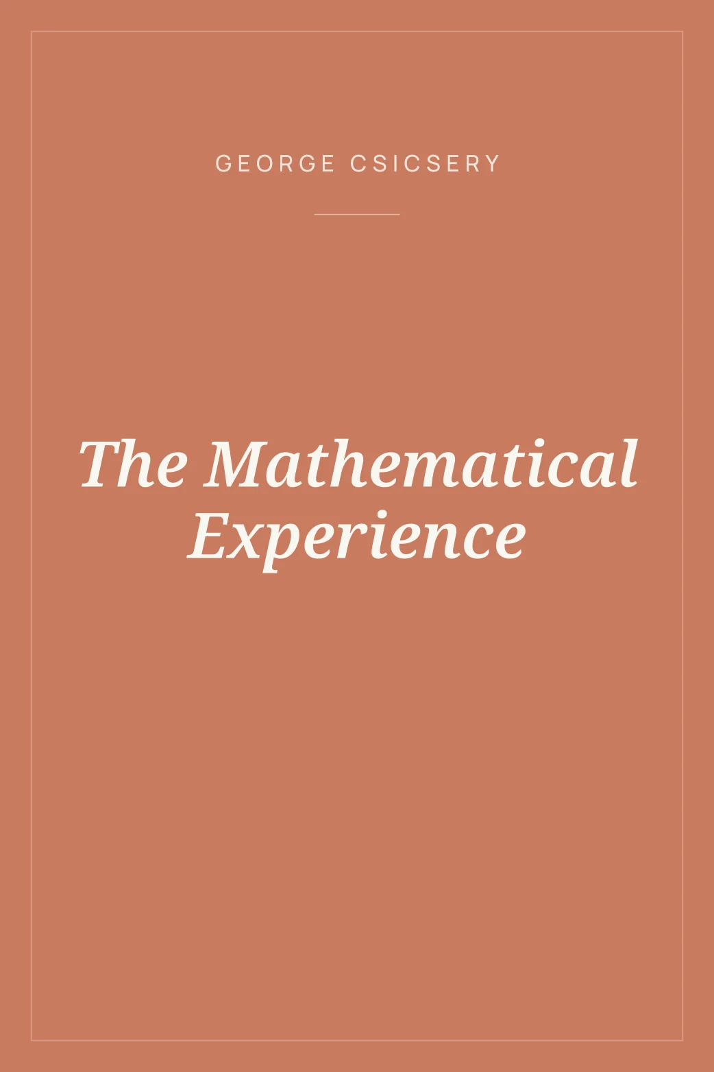 Portada de The Mathematical Experience