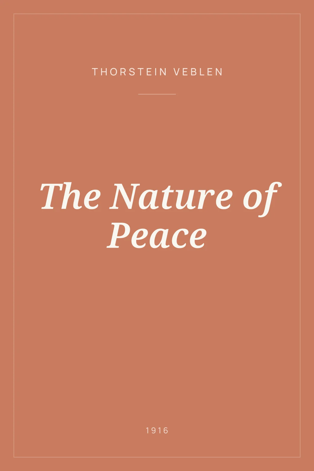 Portada de The Nature of Peace