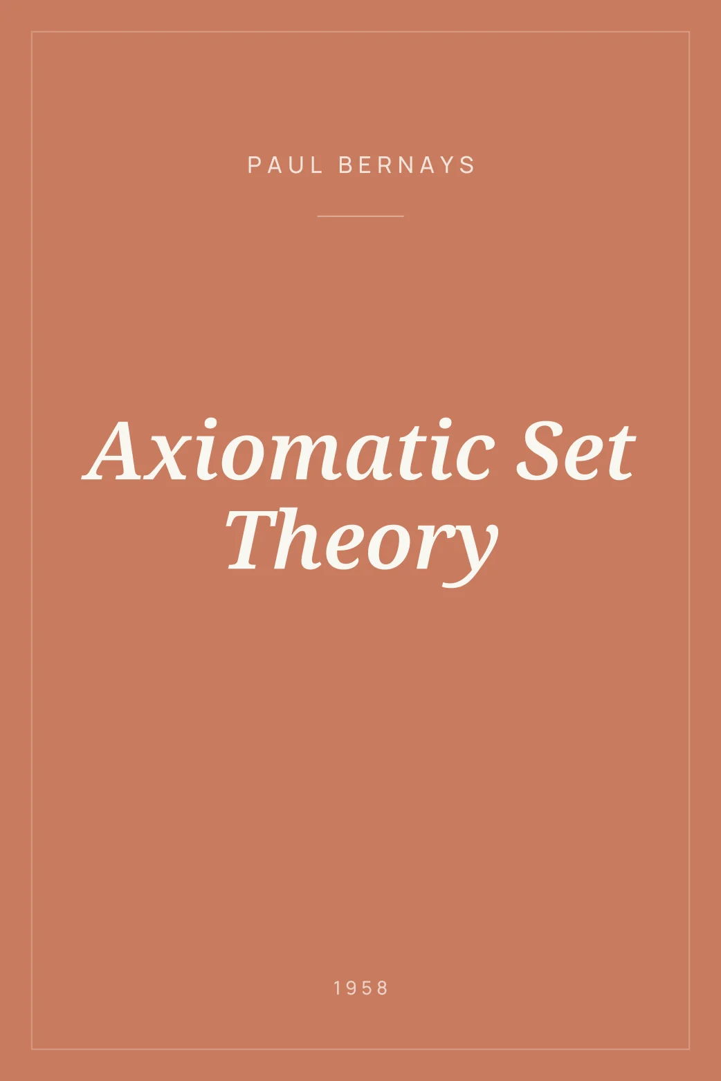 Portada de Axiomatic Set Theory