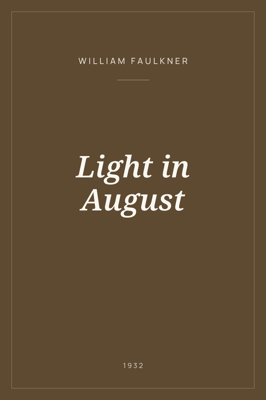 Portada de Light in August