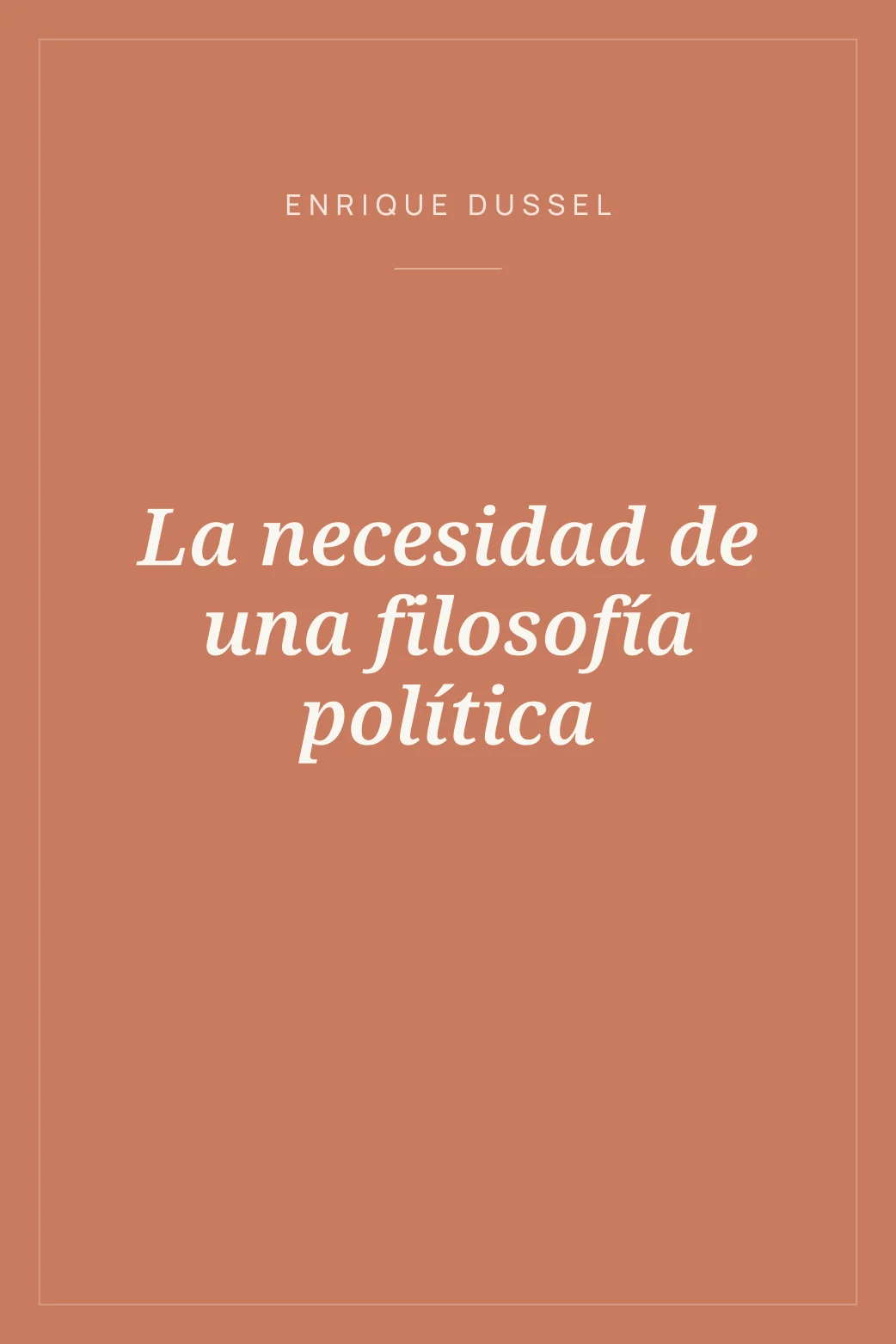 Portada de La necesidad de una filosofía política