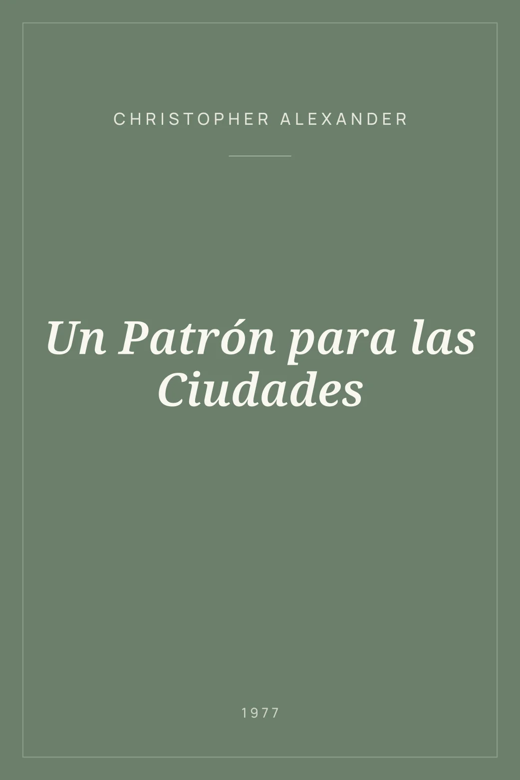 Portada de Un Patrón para las Ciudades