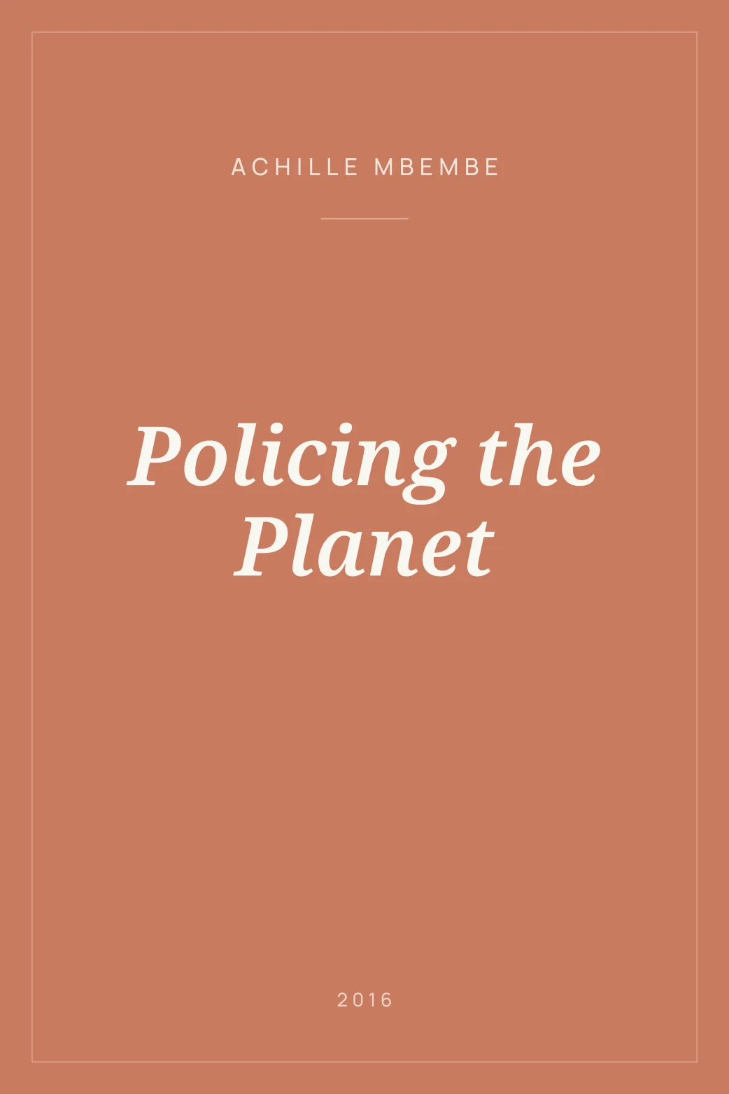 Portada de Policing the Planet
