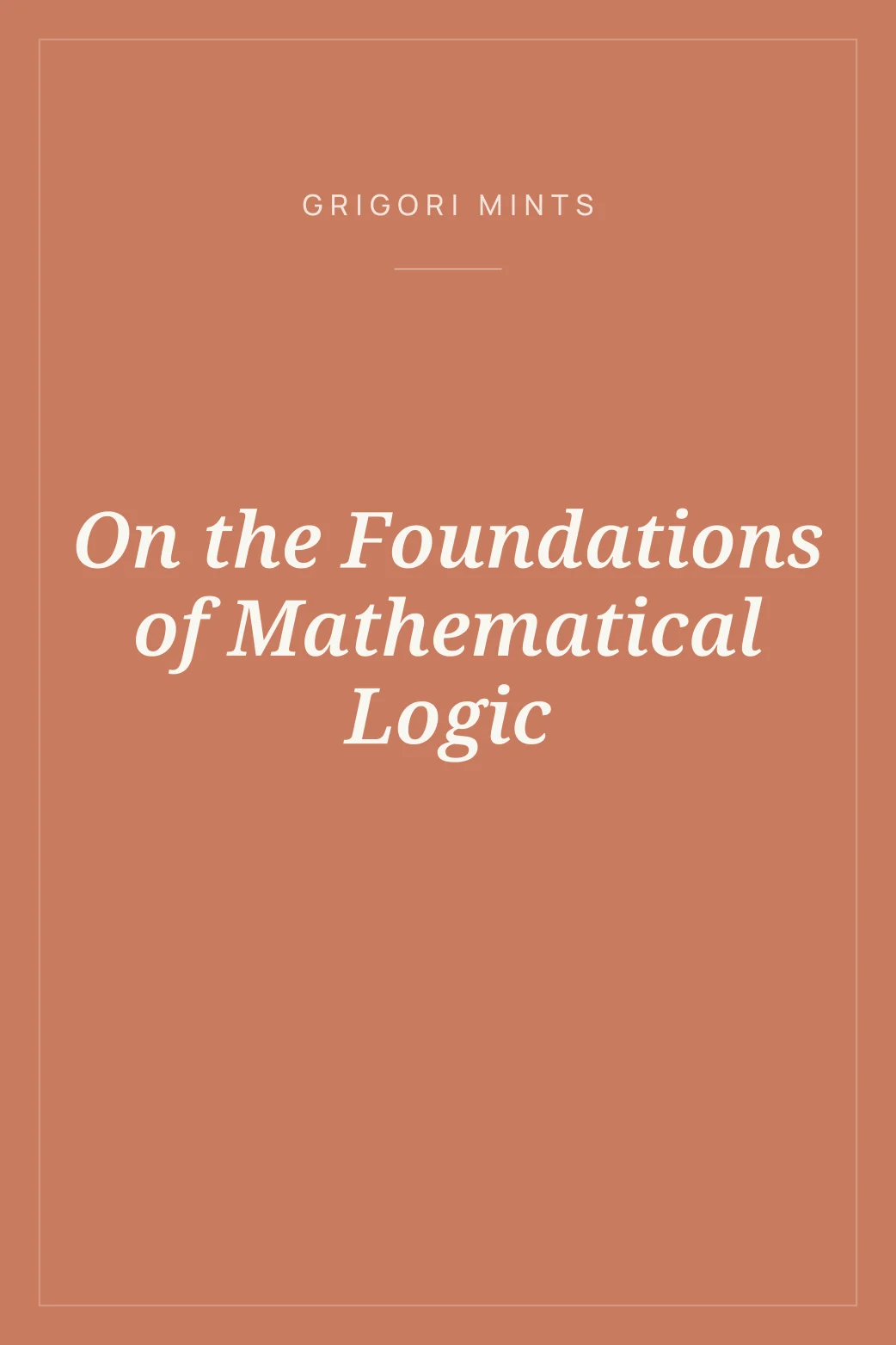 Portada de On the Foundations of Mathematical Logic