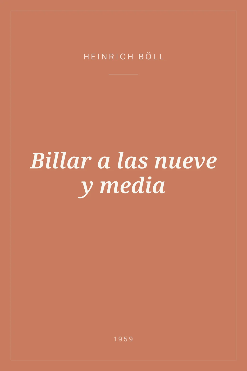 Portada de Billar a las nueve y media