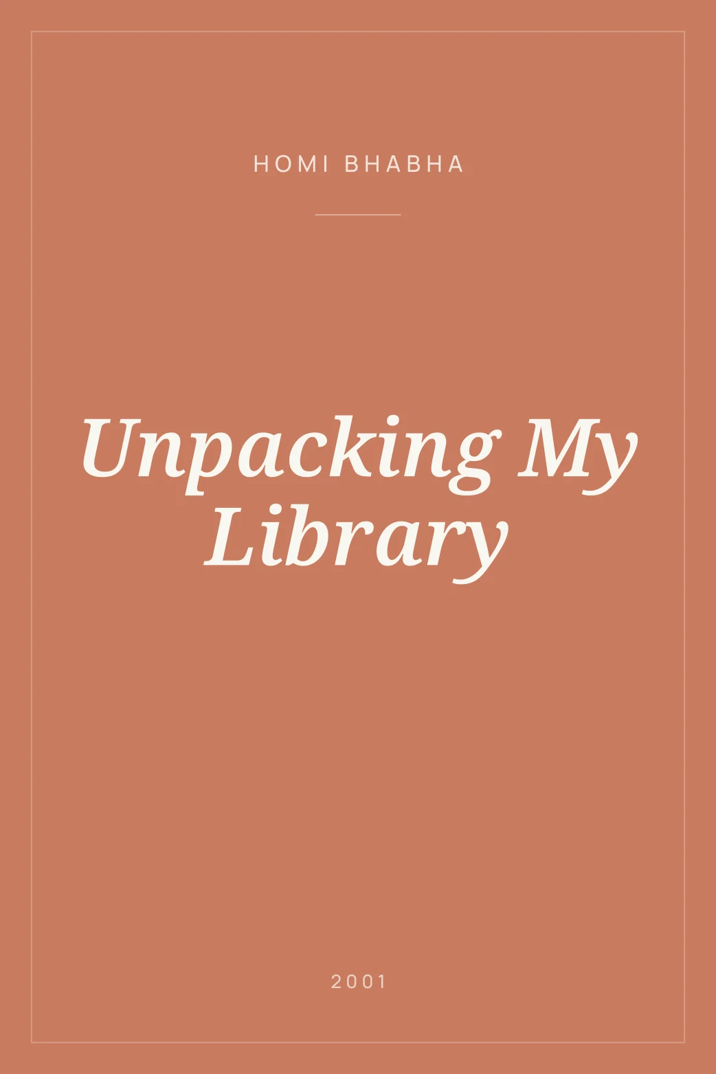 Portada de Unpacking My Library