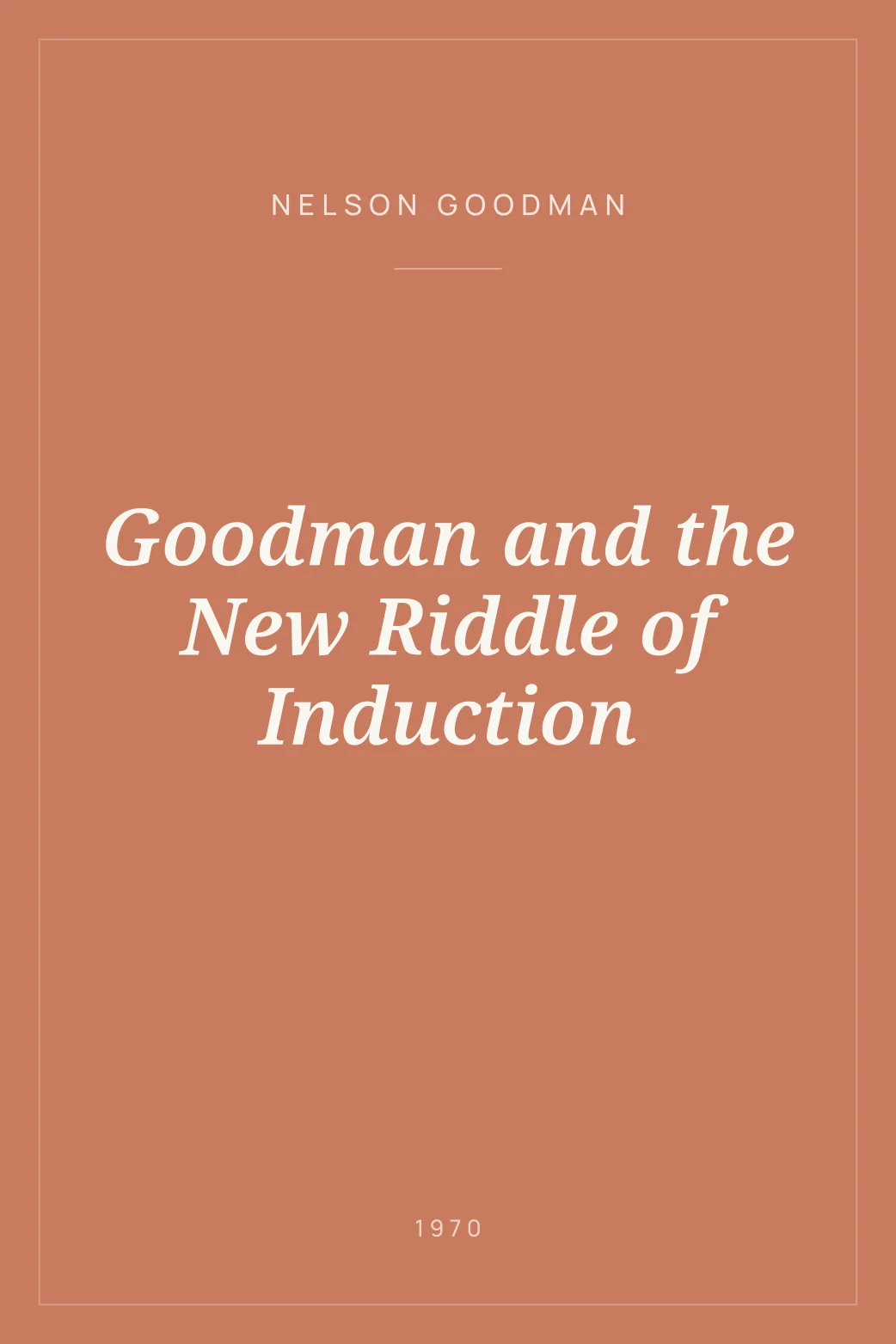 Portada de Goodman and the New Riddle of Induction