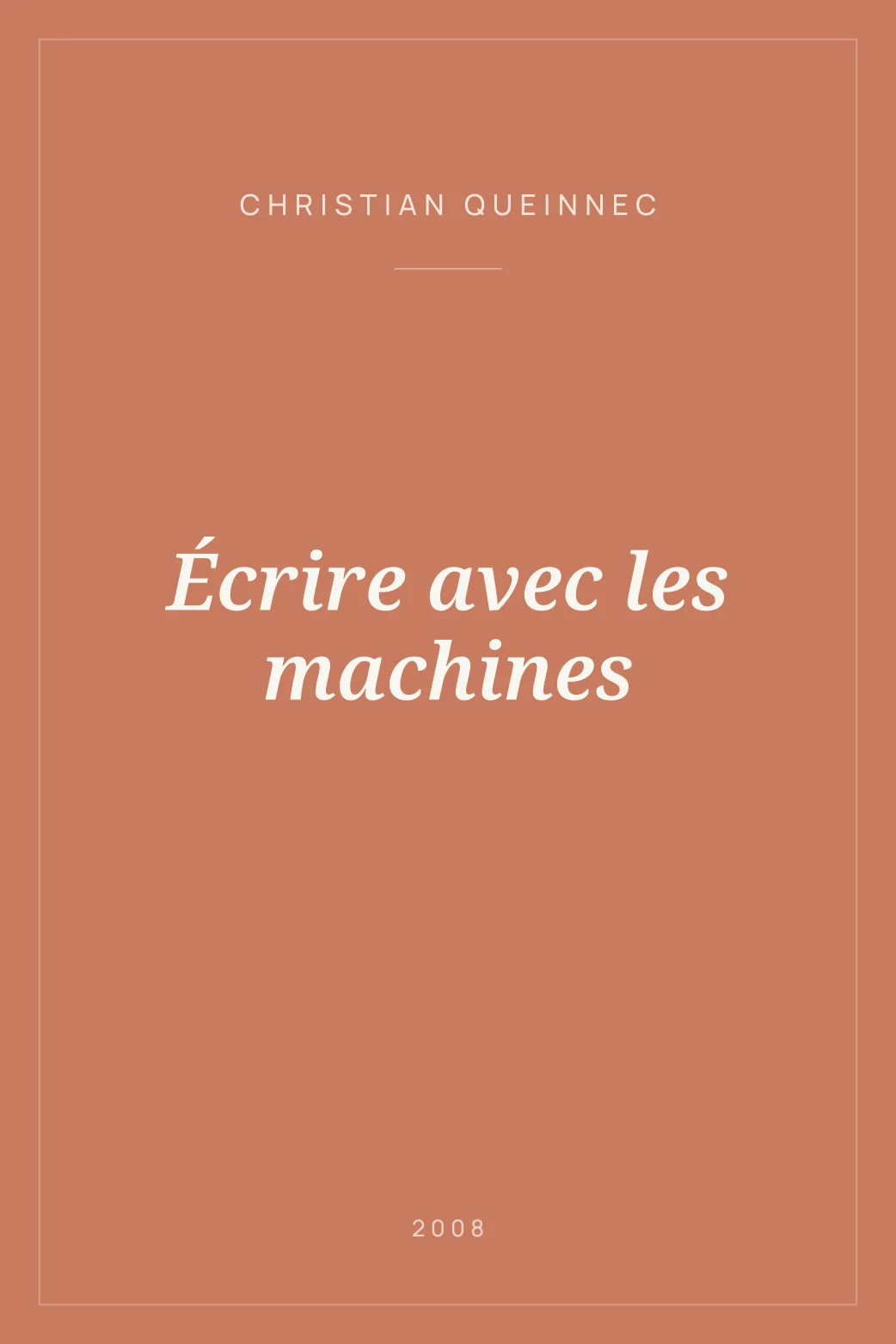 Portada de Écrire avec les machines