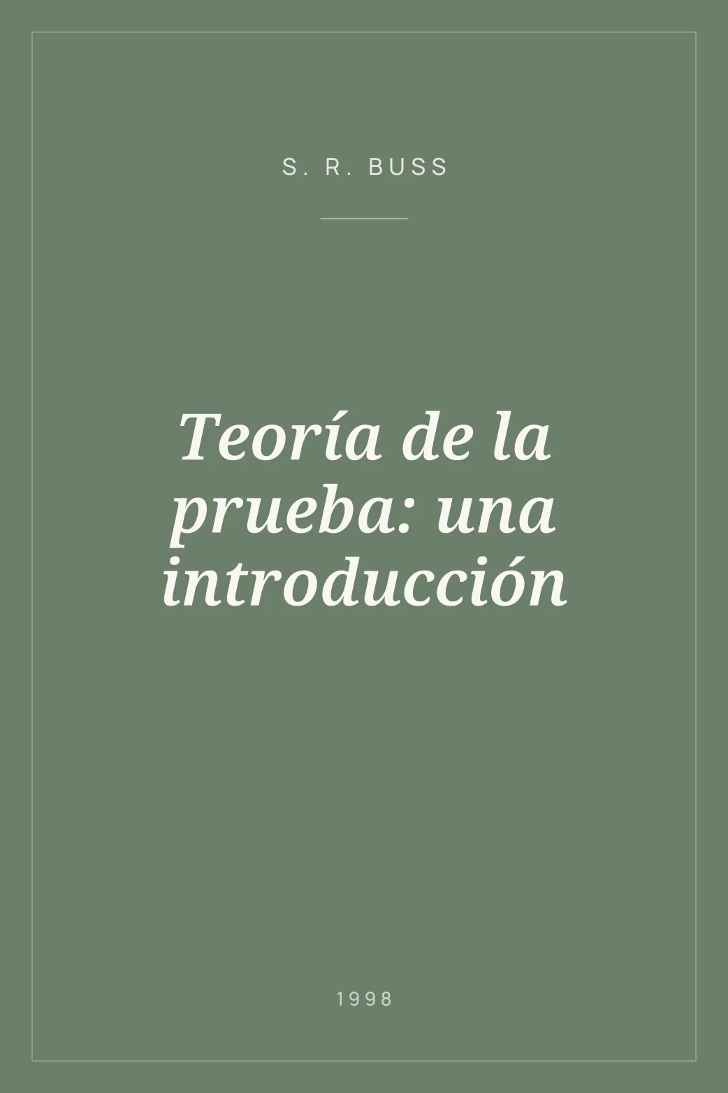 Portada de Teoría de la prueba: una introducción