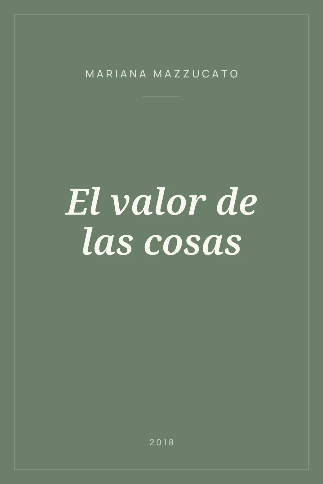 Portada de El valor de las cosas