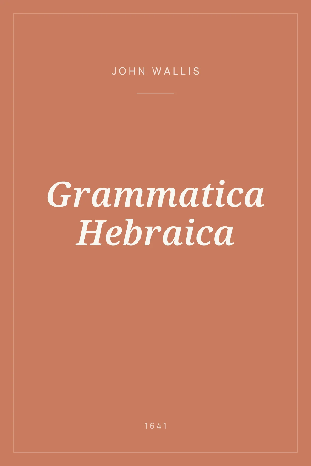 Portada de Grammatica Hebraica