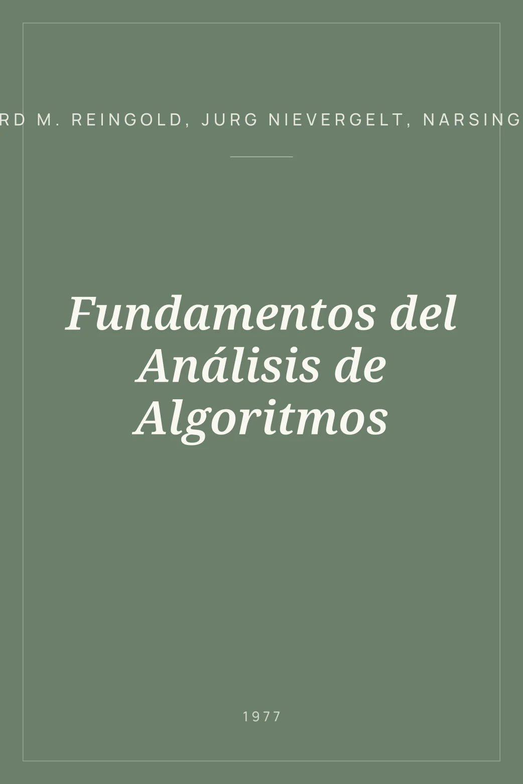 Portada de Fundamentos del Análisis de Algoritmos