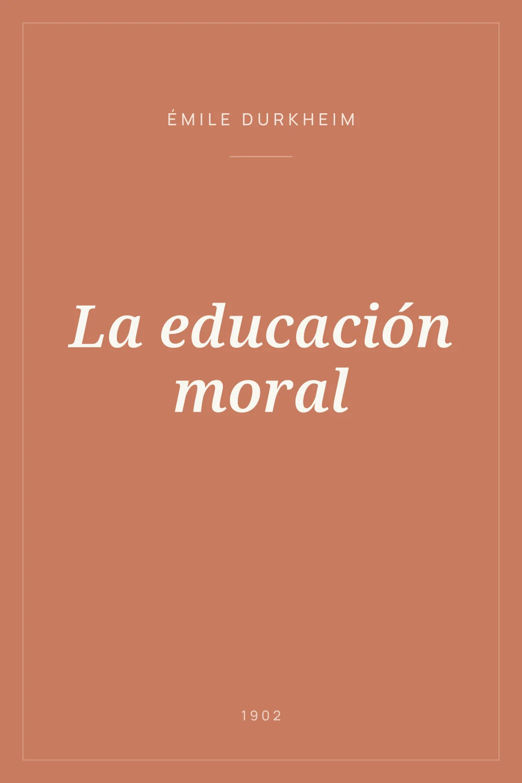 Portada de La educación moral