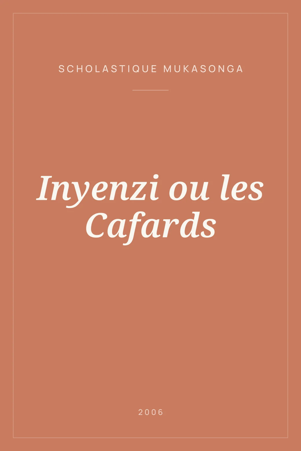 Portada de Inyenzi ou les Cafards