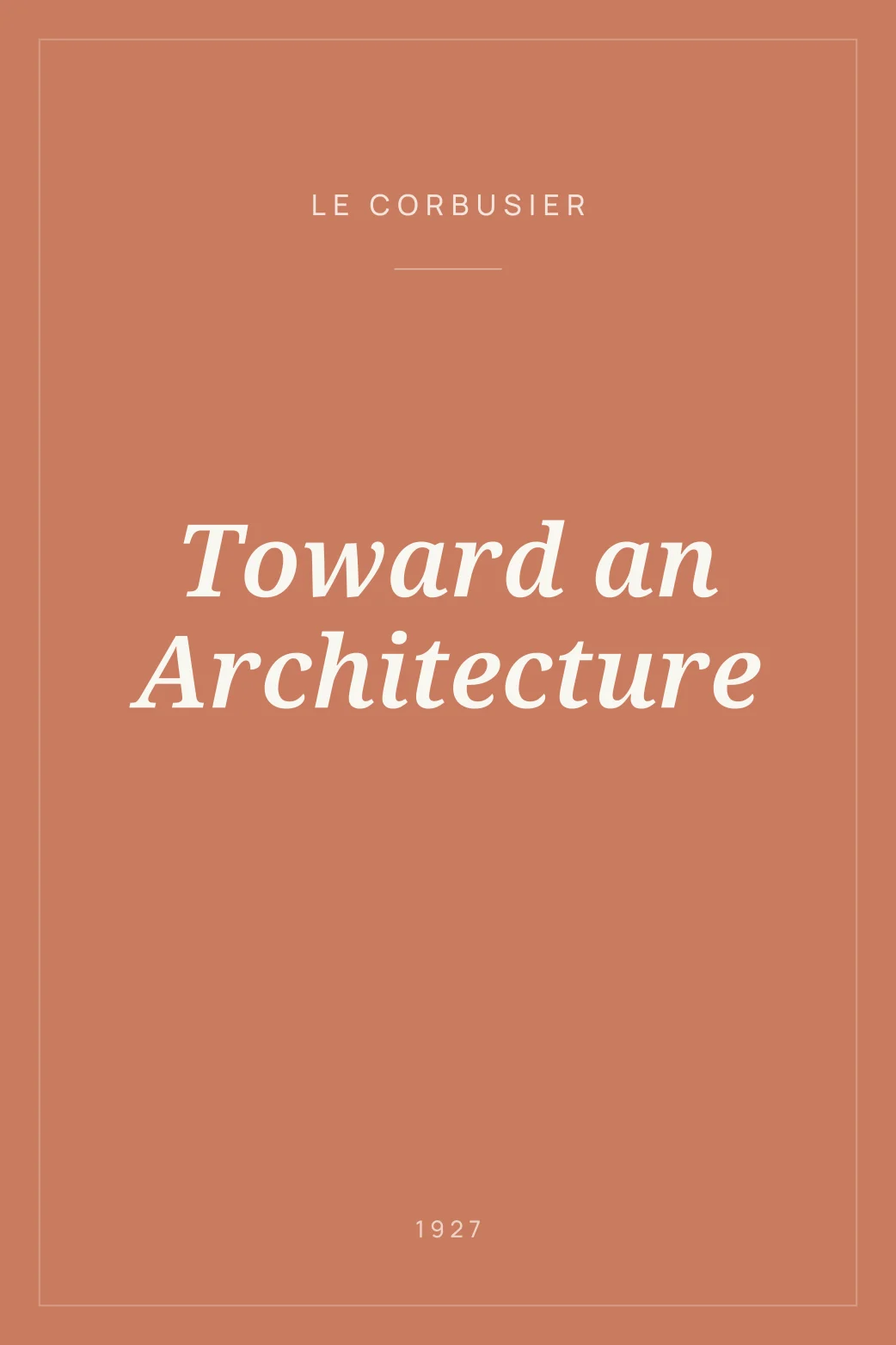 Portada de Toward an Architecture
