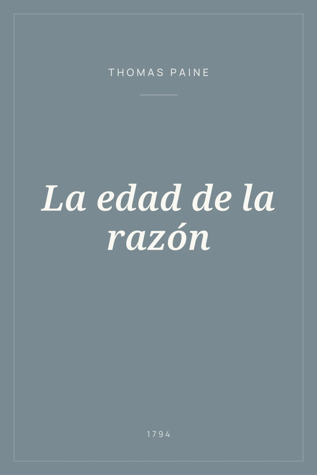 Portada de La edad de la razón