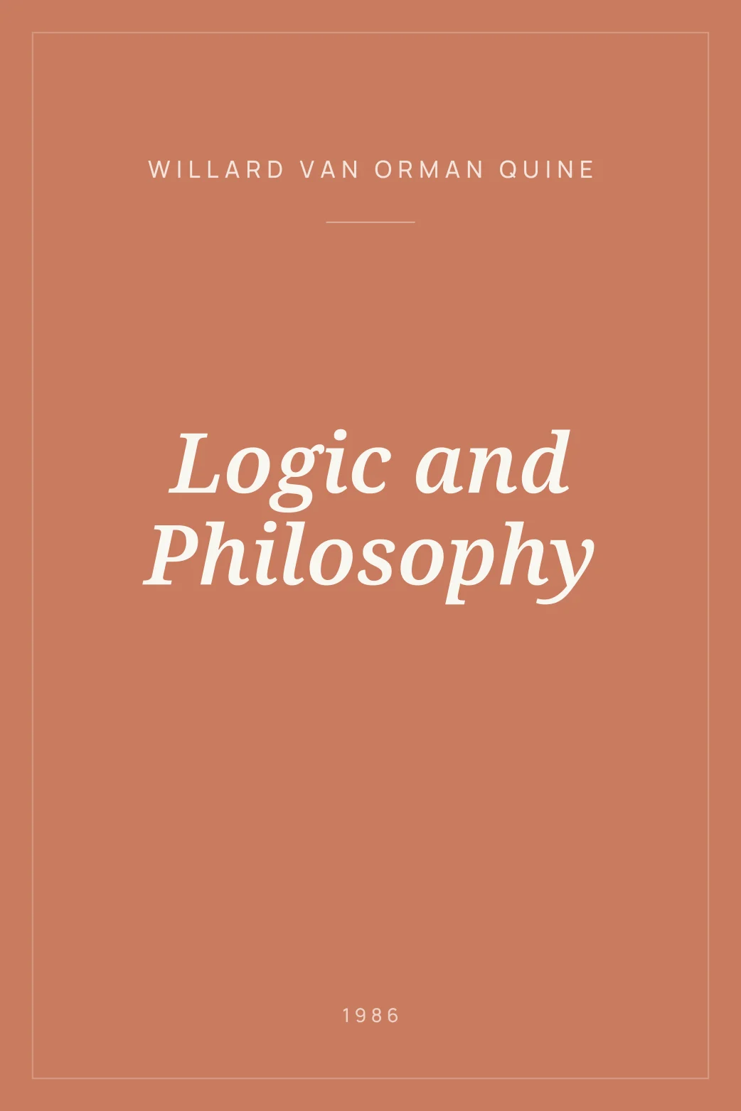 Portada de Logic and Philosophy