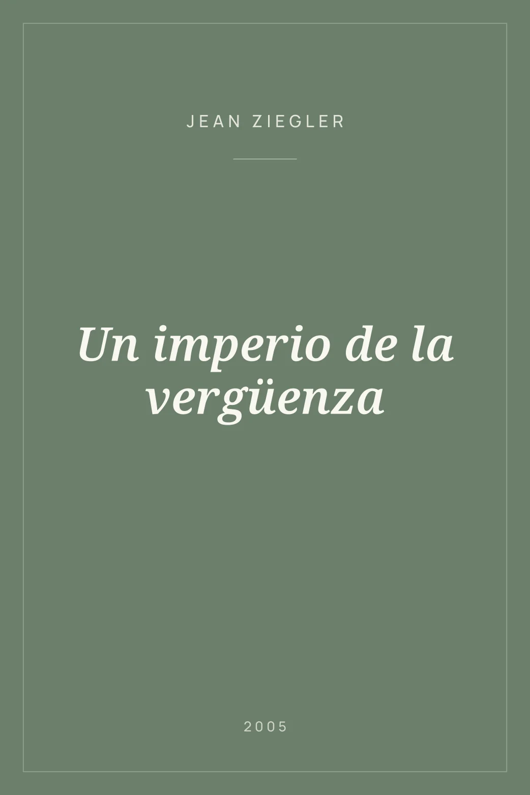 Portada de Un imperio de la vergüenza