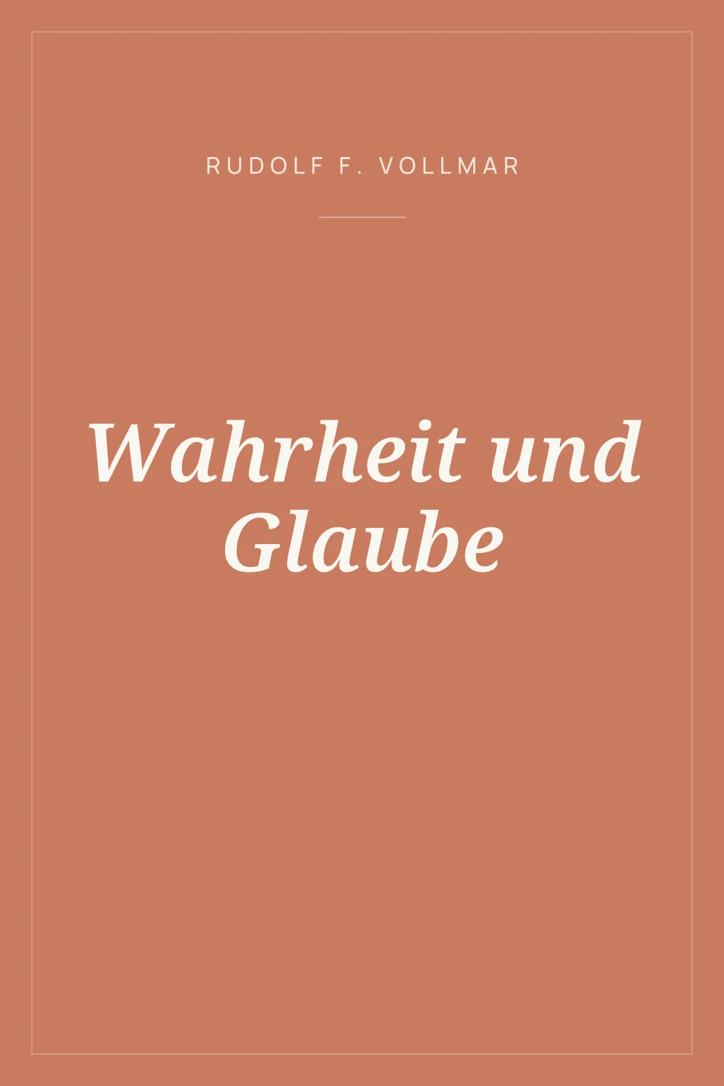 Portada de Wahrheit und Glaube