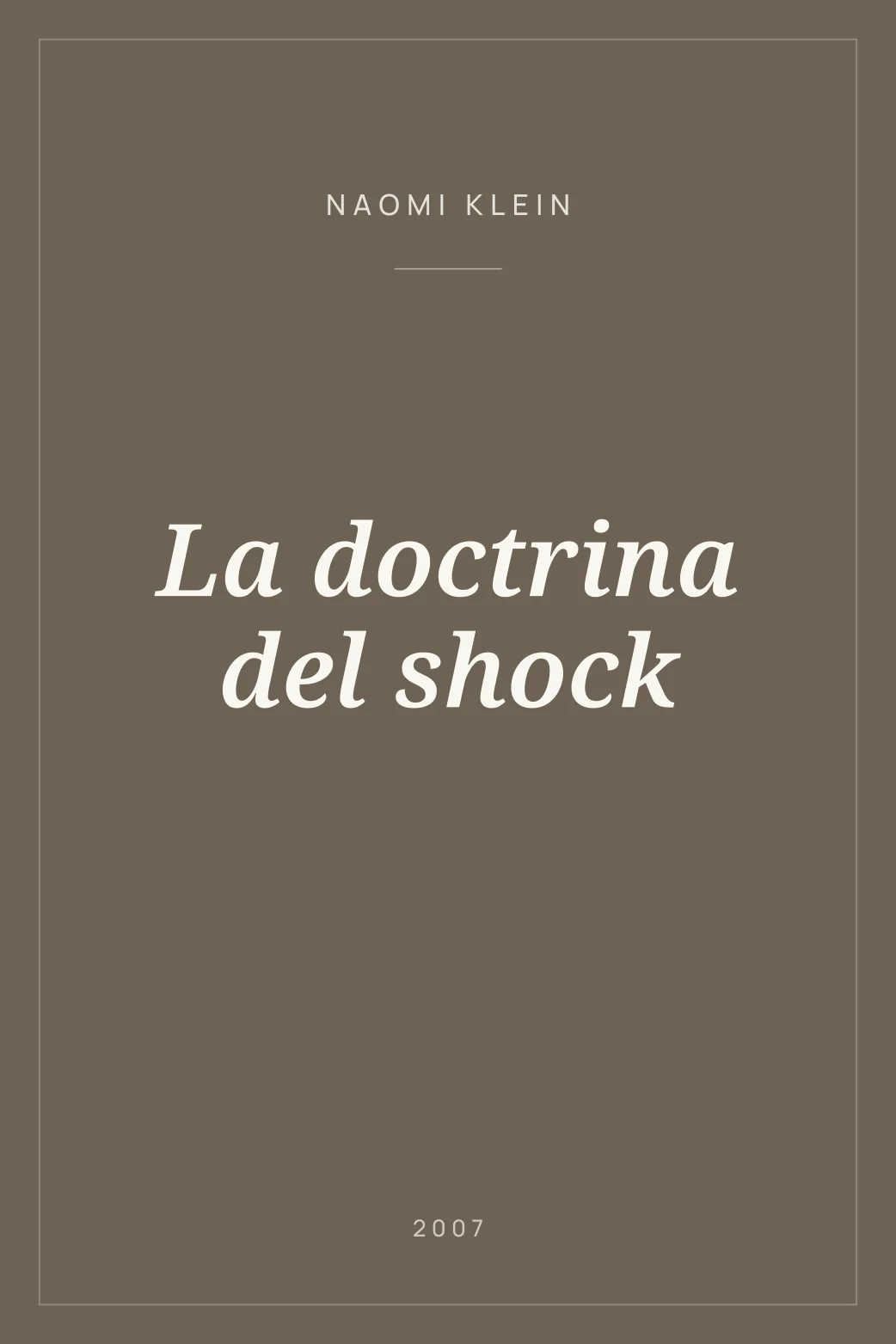 Portada de La doctrina del shock