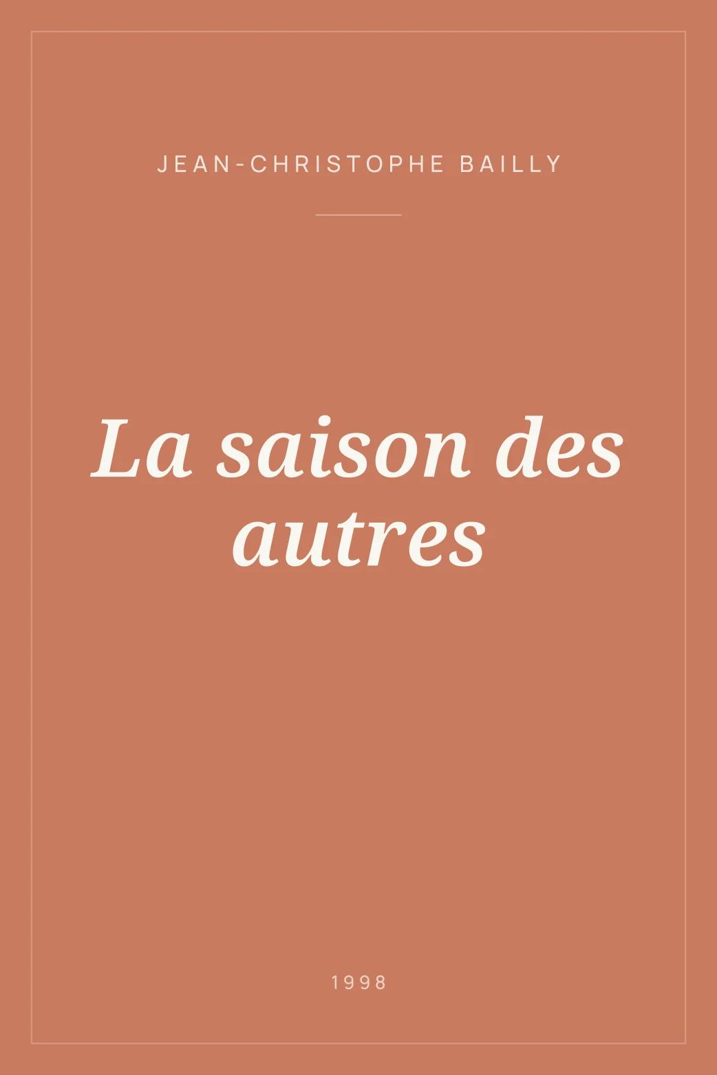 Portada de La saison des autres