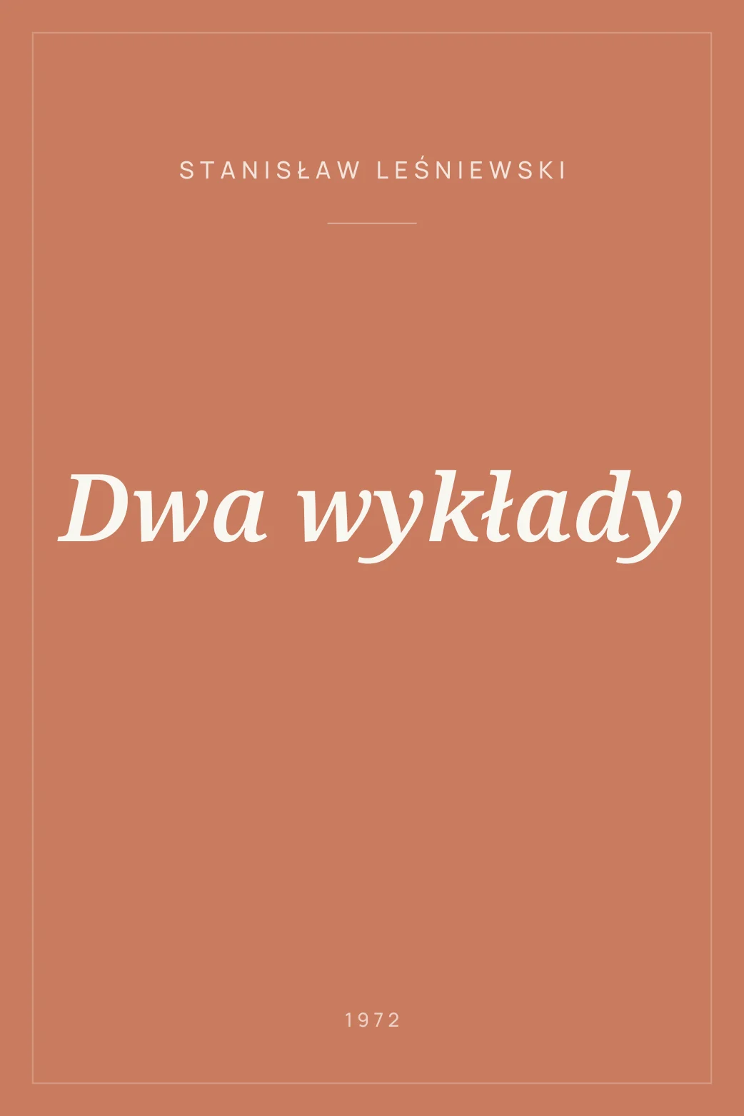 Portada de Dwa wykłady