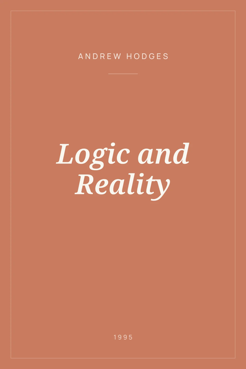 Portada de Logic and Reality