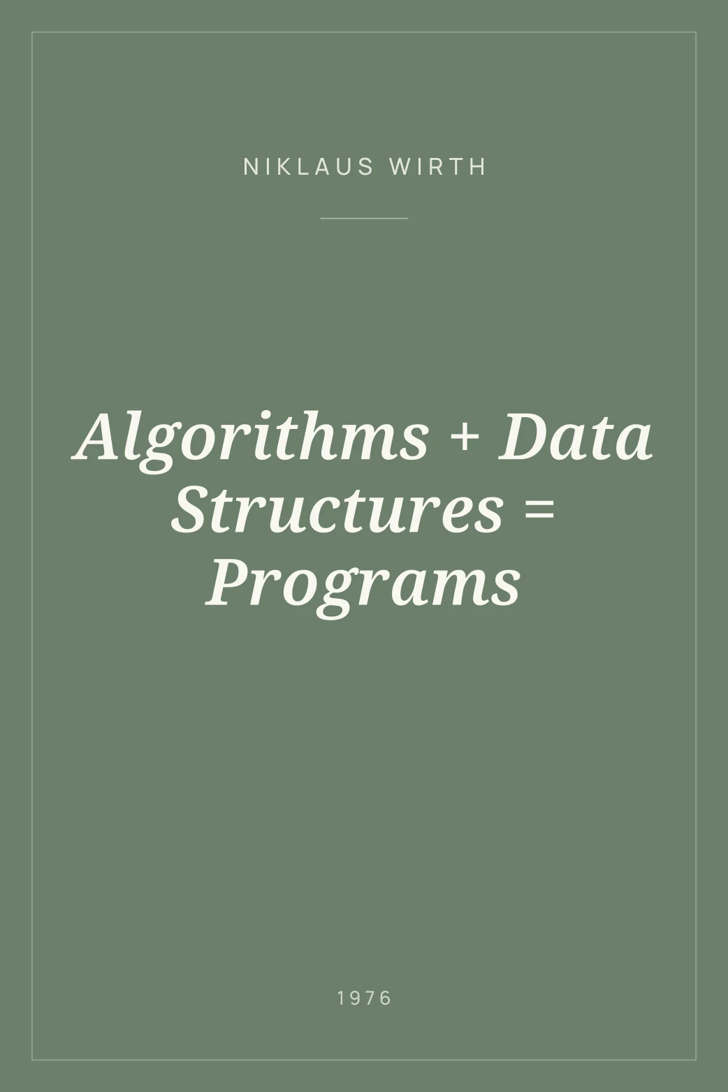 Portada de Algorithms + Data Structures = Programs