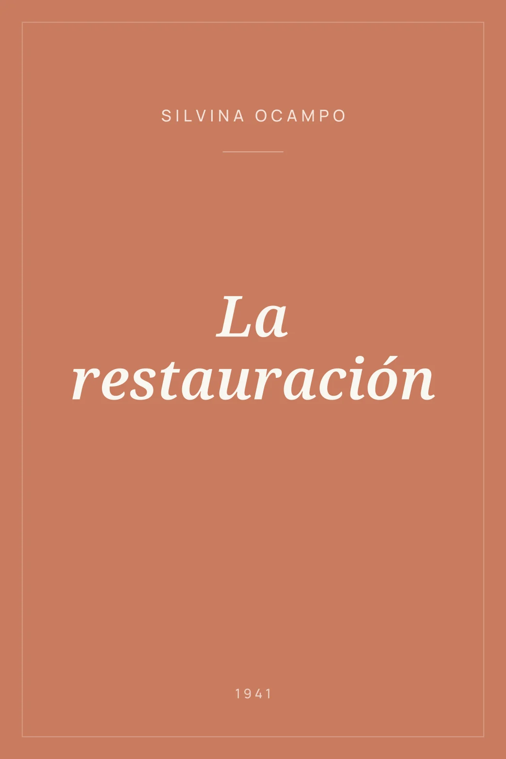 Portada de La restauración