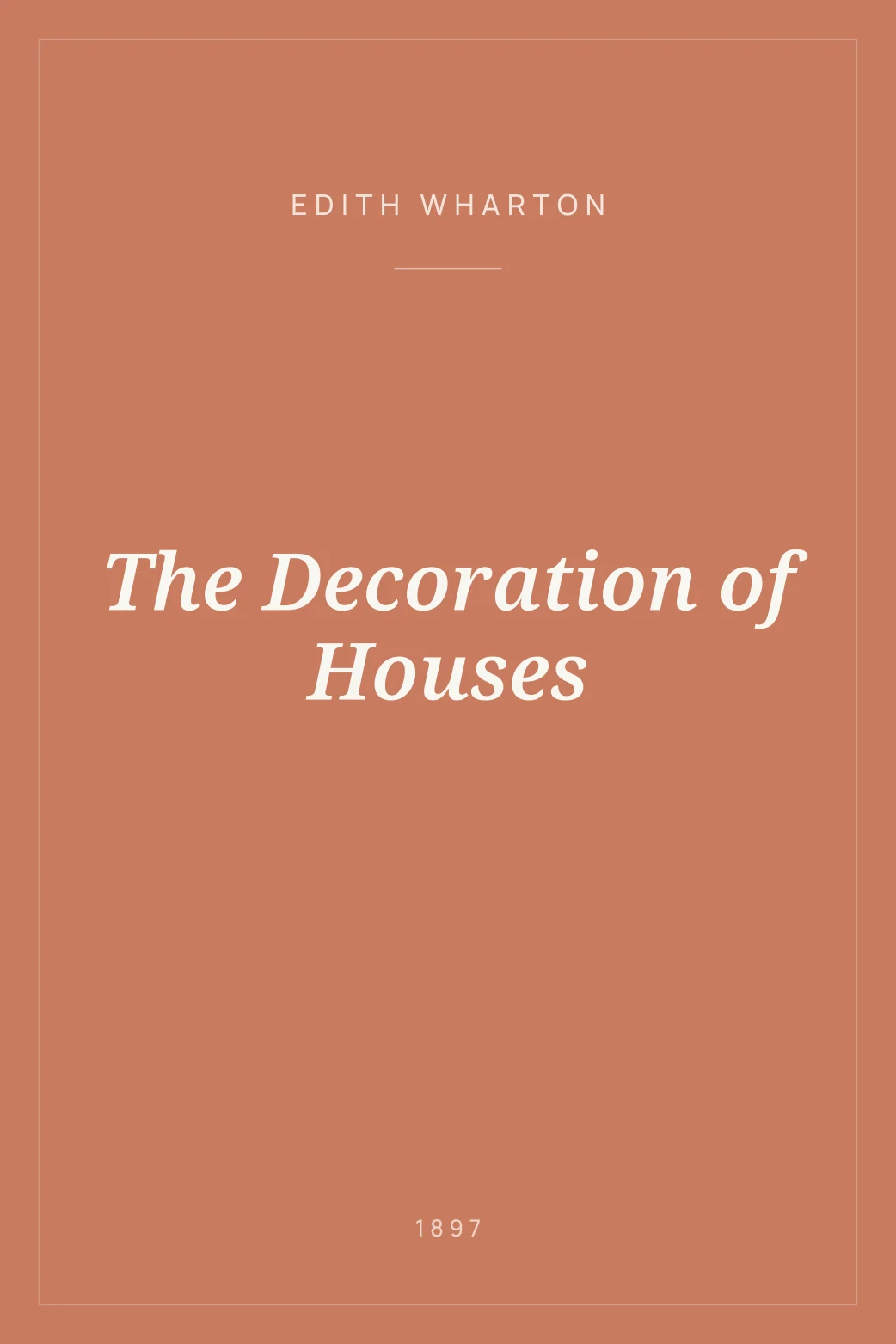 Portada de The Decoration of Houses