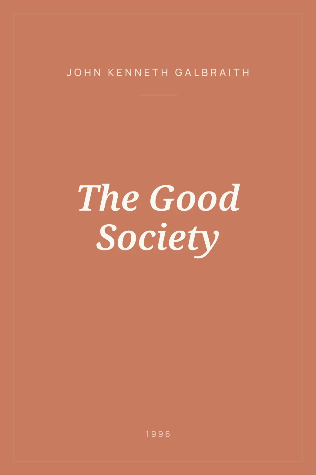 Portada de The Good Society