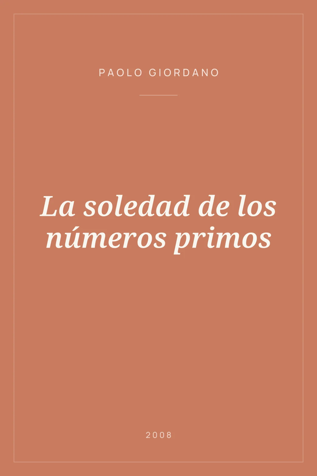 Portada de La soledad de los números primos