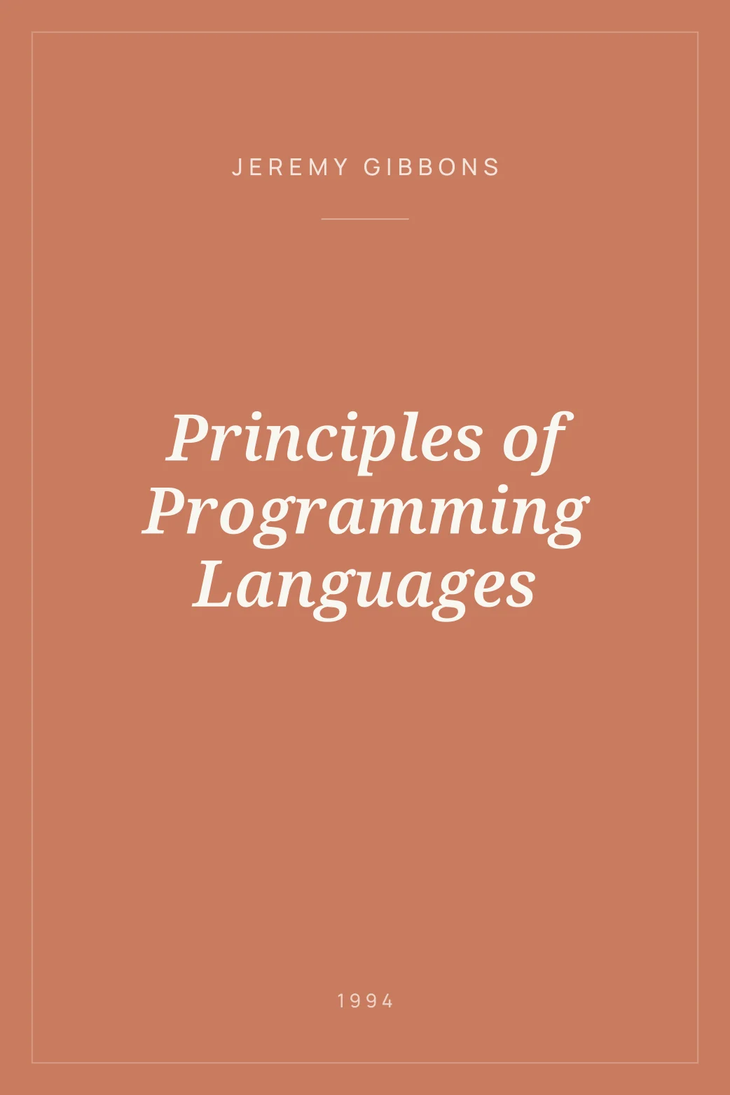 Portada de Principles of Programming Languages