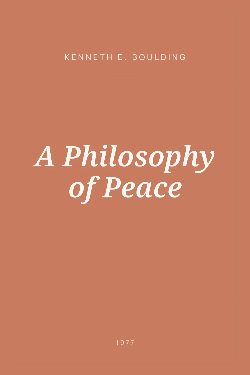 Portada de A Philosophy of Peace