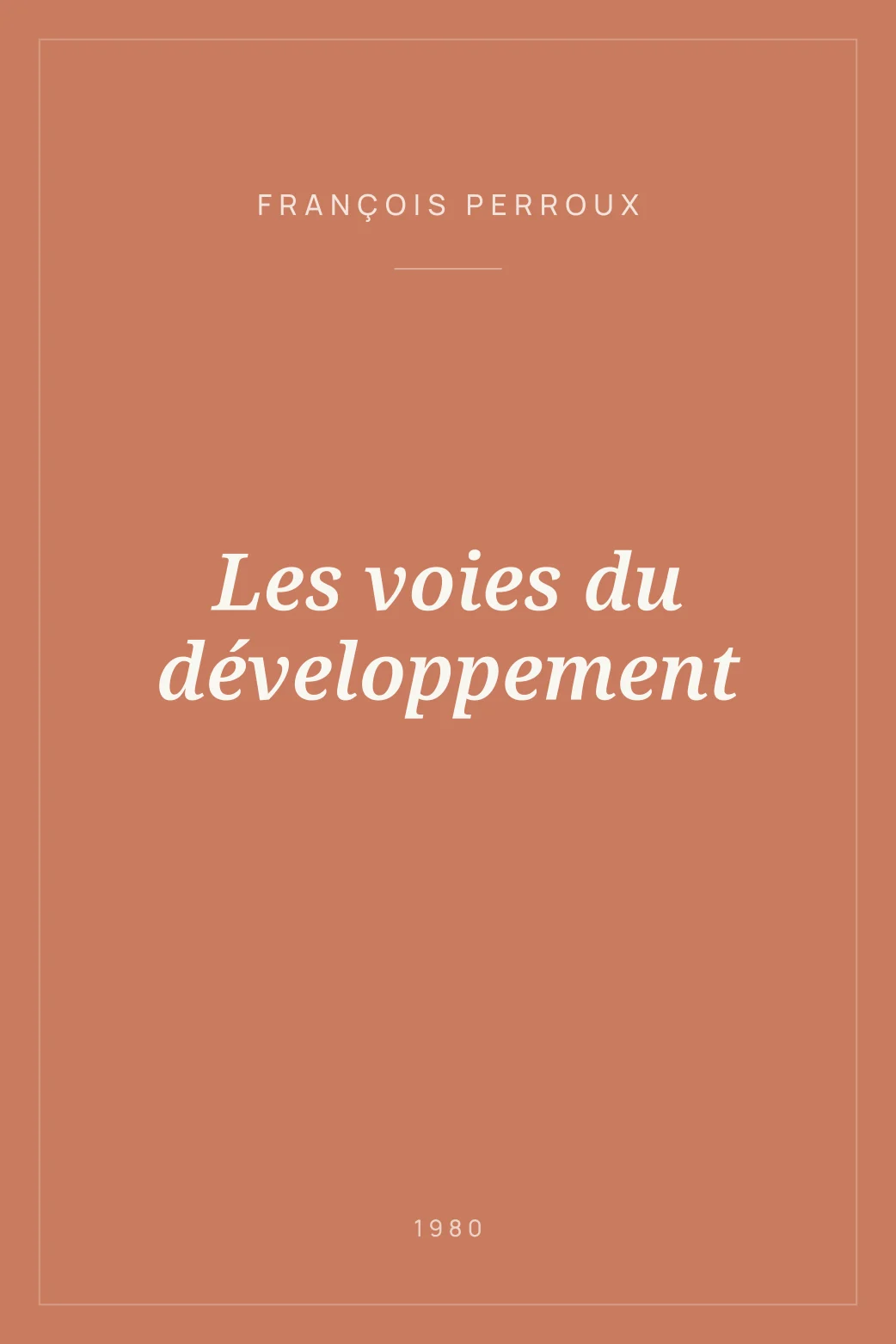 Portada de Les voies du développement