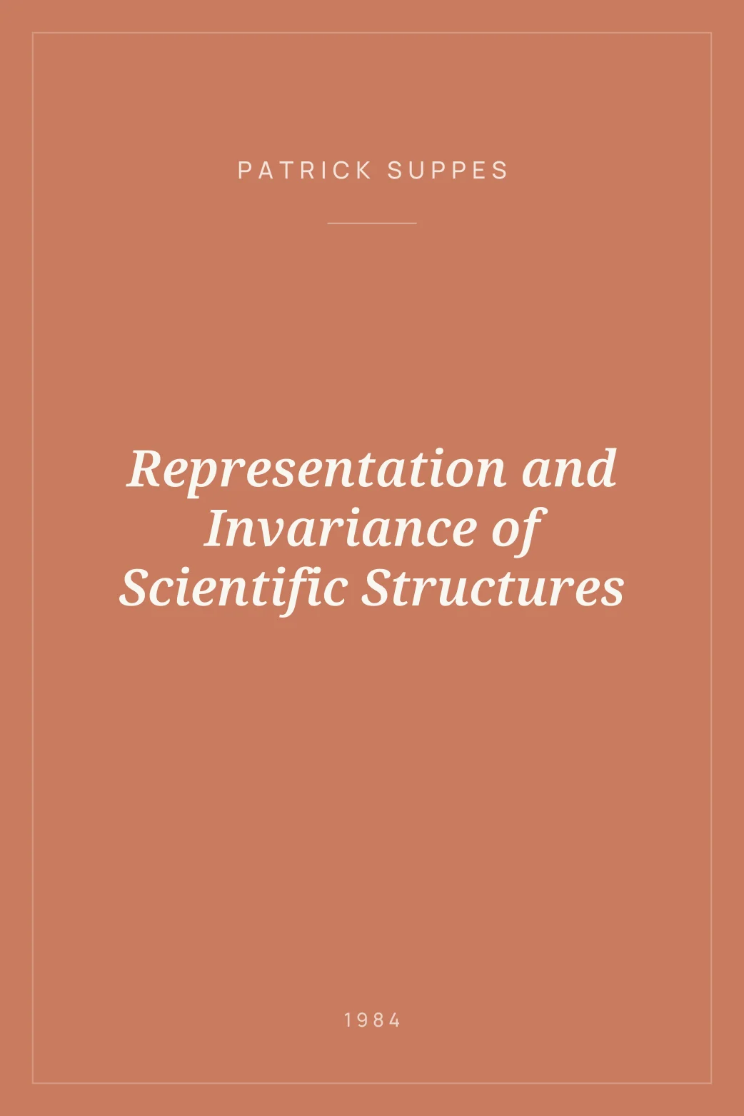 Portada de Representation and Invariance of Scientific Structures