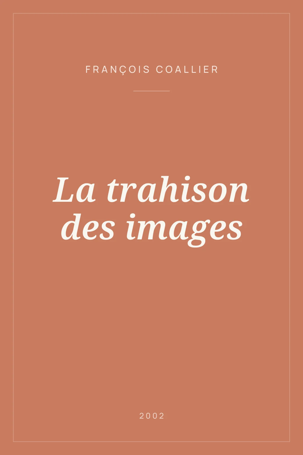 Portada de La trahison des images