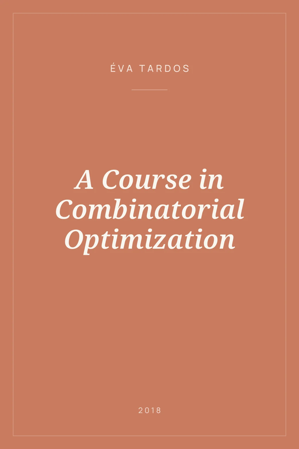 Portada de A Course in Combinatorial Optimization