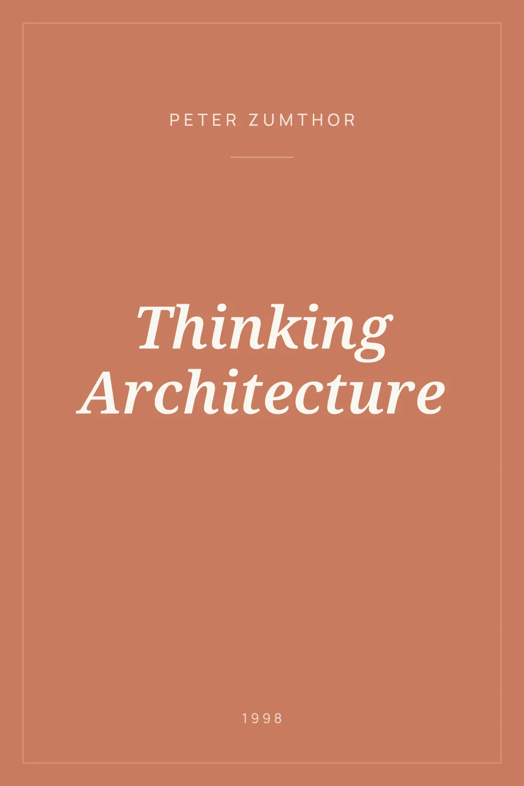 Portada de Thinking Architecture