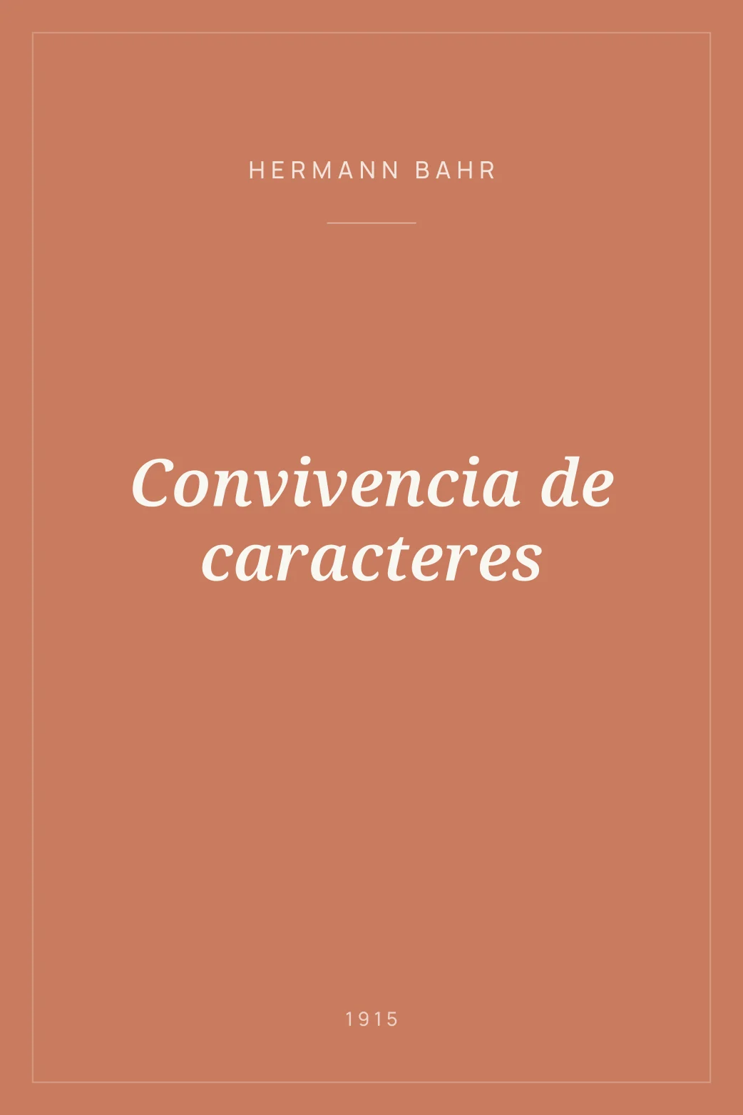 Portada de Convivencia de caracteres