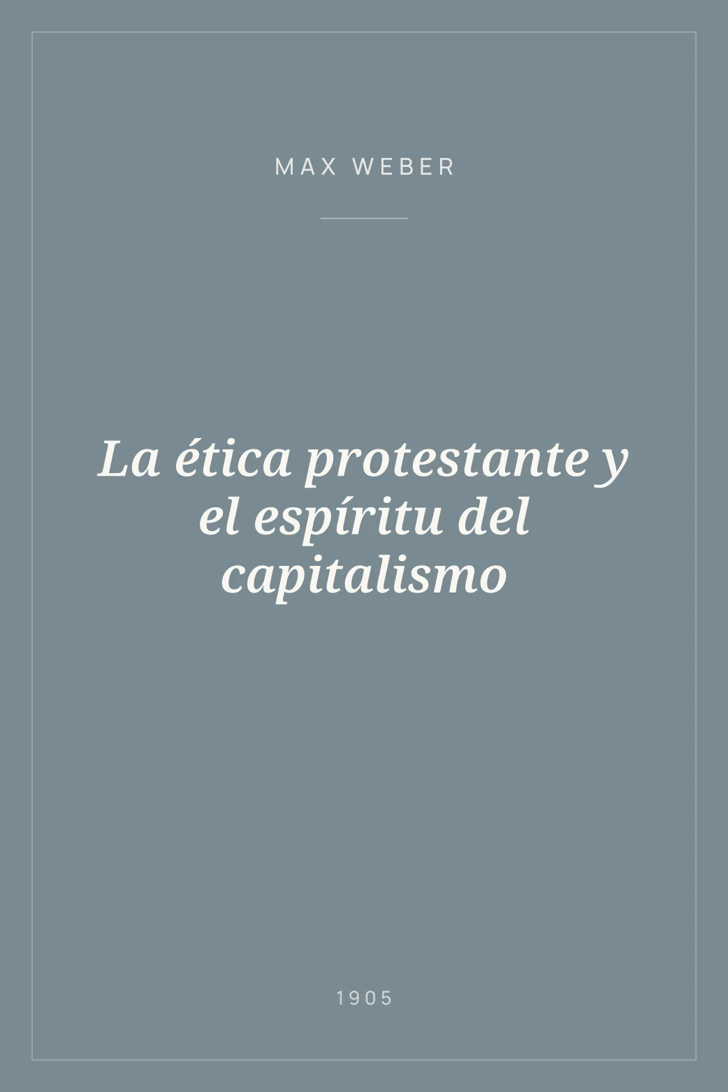 Portada de La ética protestante y el espíritu del capitalismo